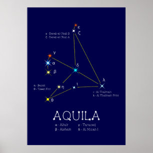 Constellation Aquila i norra halvklotet Poster