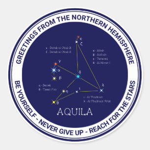 Constellation Aquila i norra halvklotet Runt Klistermärke