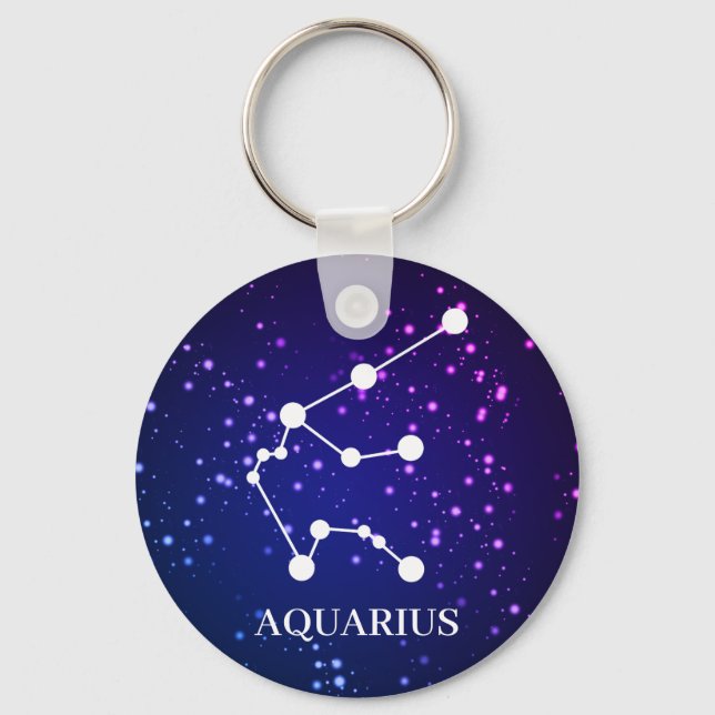 Constellation av Aquarius Zodiac Nyckelring (Framsida)