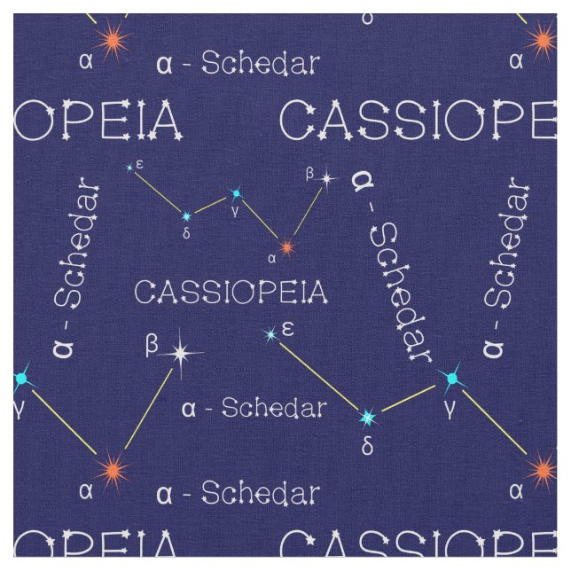 Constellation Cassioipeia, norra Himlar Tyg (Närbild)