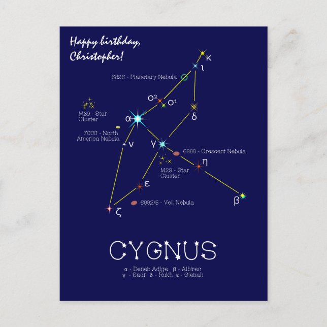 Constellation Cygnus Vykort (Framsida)
