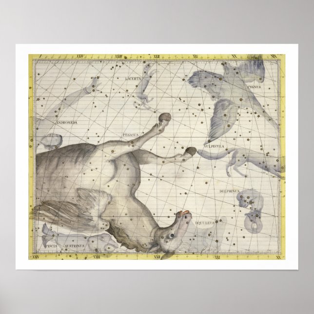 Constellation of Pegasus, plate 25 från Atlas Coe Poster (Framsidan)