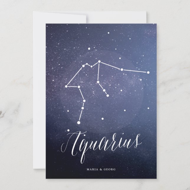 Constellation Star Celestial Bordsnummer Aquarius (Framsida)