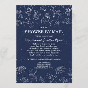 Constellations Baby Shower by Mail Long Avstånd Inbjudningar