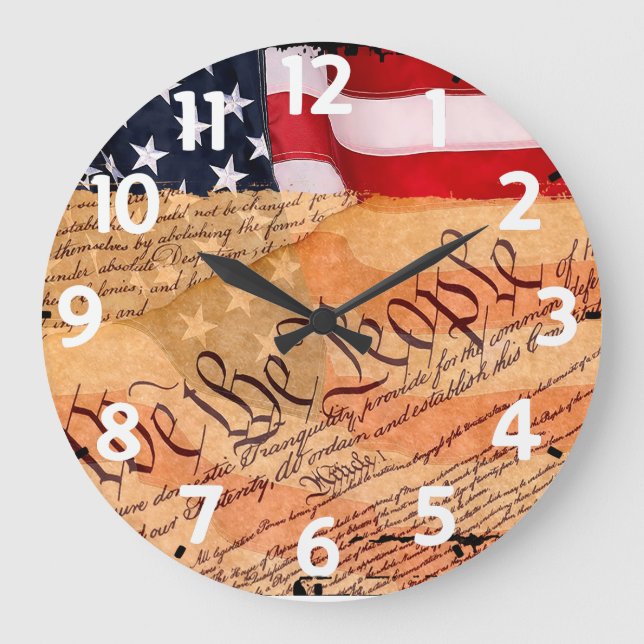 Constitution Acrylic Round Wall Clock Stor Klocka (Framsida)