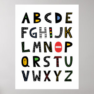 Construction Alphabet Mönster Poster