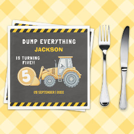 Construction Birthday 5 Party | Excavator & Truck Pappersservett