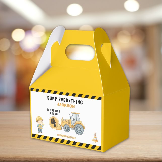 Construction Birthday Boy 4th | Dump Truck Party  Presentaskar (Skapare uppladdad)