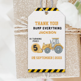 Construction Birthday Boy 5 | Dump Truck Presentetikett