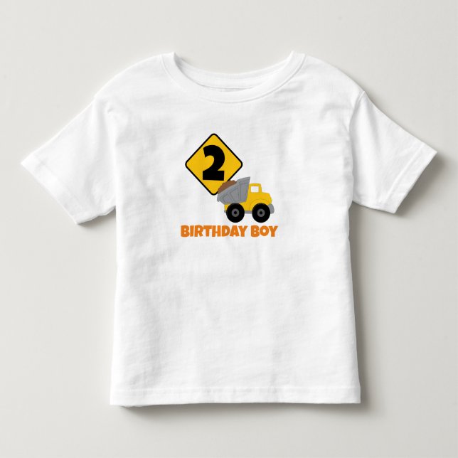 Construction Birthday Boy T Shirt (Framsida)