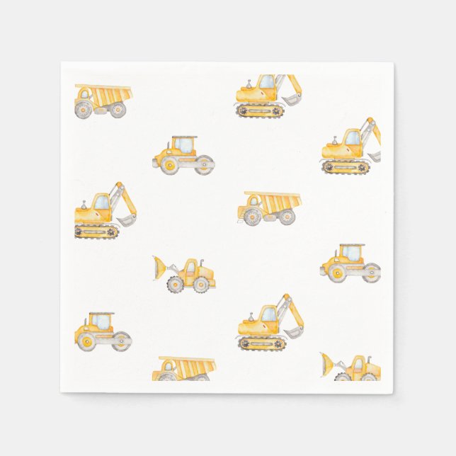 Construction Birthday Dump Trucks Birthday Pappersservett (Framsidan)