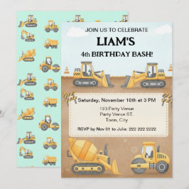 Construction Birthday Invitation |Boy Truck Party  Inbjudningar