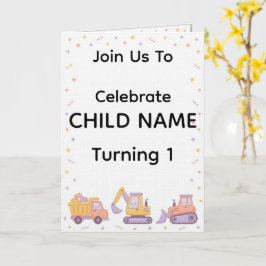 Construction Birthday Invitation | Editable Truck  Kort