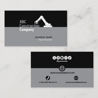 Construction Building Crane Business Card Visitkort