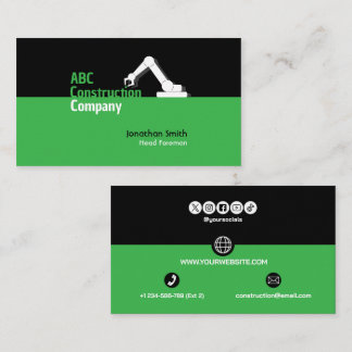 Construction Building Crane Business Card Visitkort