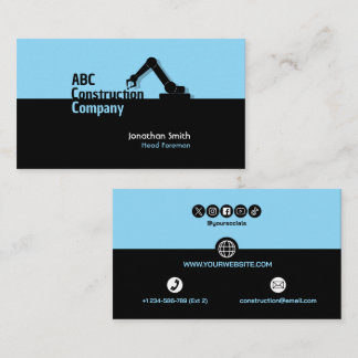 Construction Building Crane Business Card Visitkort