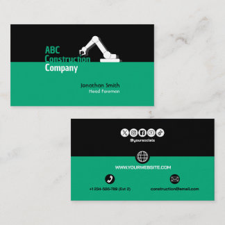 Construction Building Crane Business Card Visitkort