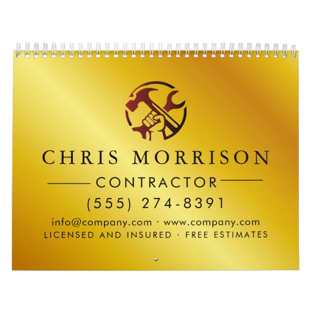 Construction Business Marketing Logo Kalender (Omslag)