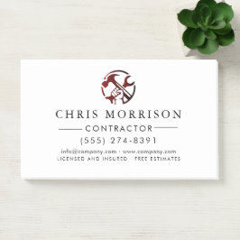 Construction Business Marketing Logo Post-it Block