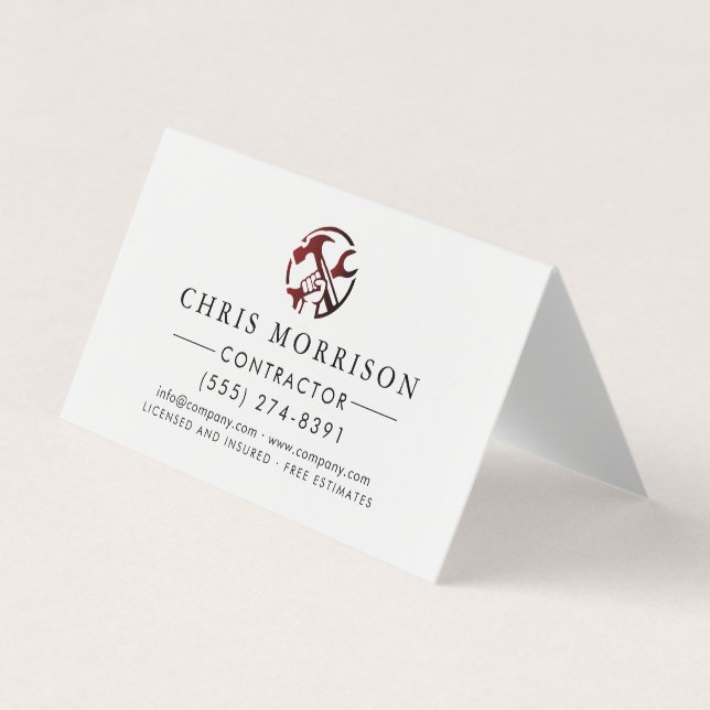 Construction Business Marketing Logo Visitkort (Framsida)