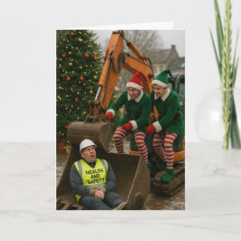 Construction Christmas card Health & Safety kidnap Kort