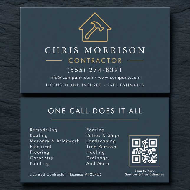 Construction Company QR Code Visitkort (Skapare uppladdad)