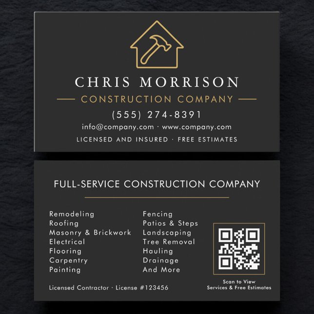 Construction Company QR Code  Visitkort (Skapare uppladdad)