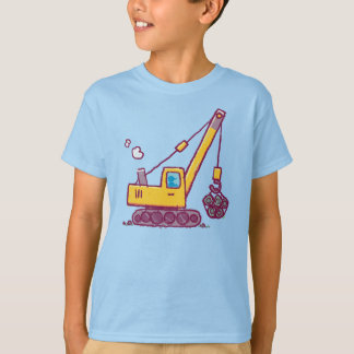 Construction Crane Teckning - Inspierat av Kids T Shirt