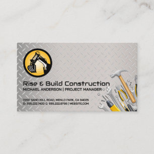 Construction Digger Fordon Builder Verktyg Visitkort