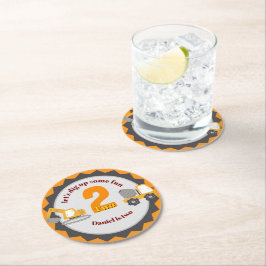 Construction Dump Truck Underlägg Papper Rund