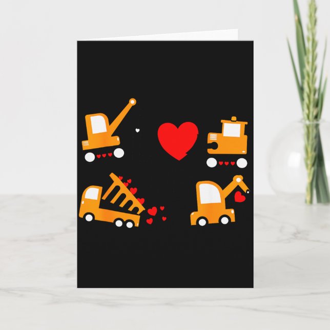 Construction Dump Truck Valentines Day Of Lover Ki Kort (Framsida)