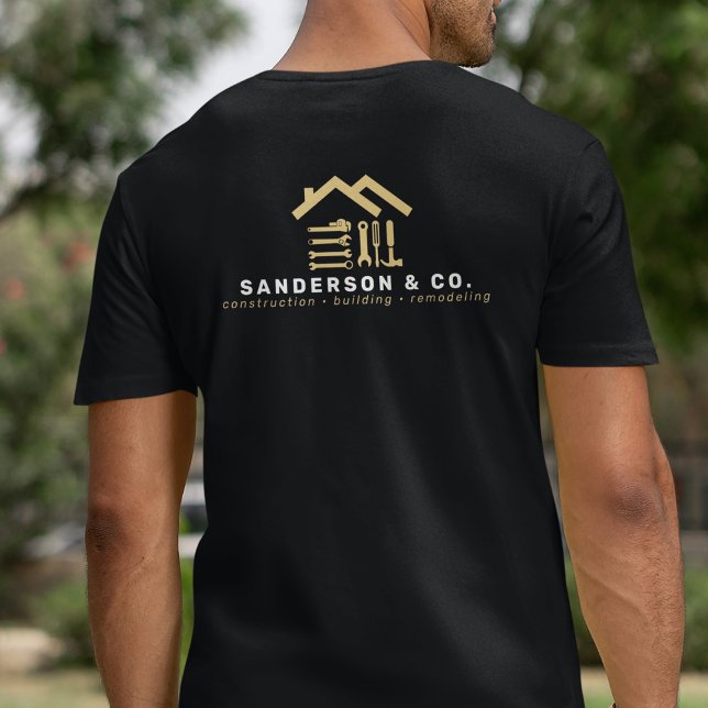 Construction employee worker staff gold black t shirt (Skapare uppladdad)