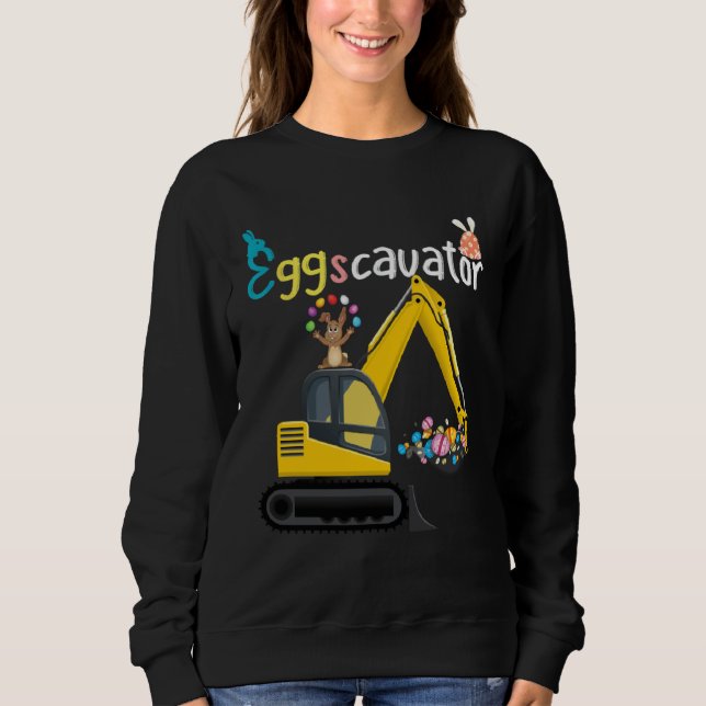 Construction Excavator Easter Day Egg Hunt for Boy T Shirt (Framsida)