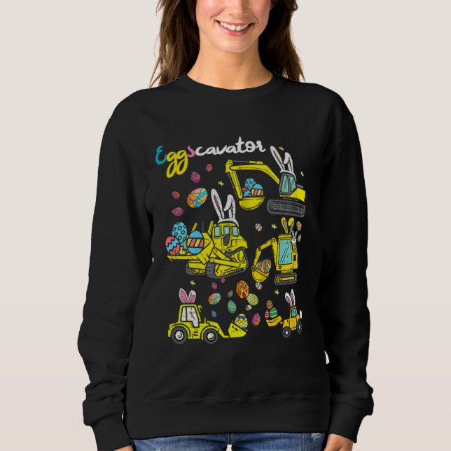 Construction Excavator Easter Day Egg Hunt for Boy T Shirt (Framsida)