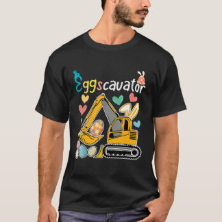 Construction Excavator Easter Day Egg Hunt for Boy T Shirt