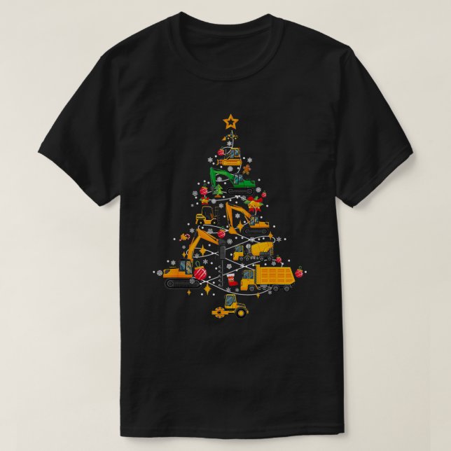 Construction Excavator Julgran Småbarn Nov T Shirt (Design framsida)