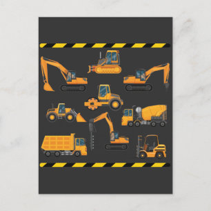 Construction Excavator operator Boy Kindergarten Vykort