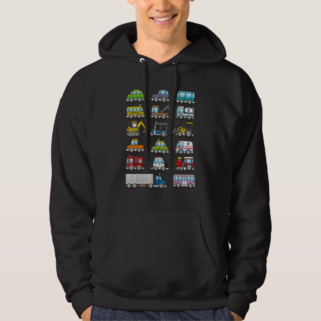 Construction Excavator Truck Digger Costume Boys T Hoodie (Framsida)