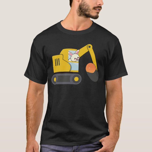 Construction Excavator Truck Toy Kids easter bunny T Shirt (Framsida)