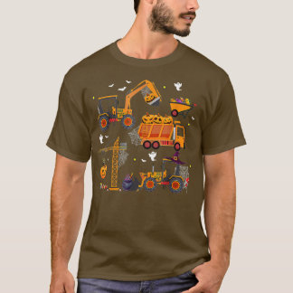 Construction Fordon Halloween Crane Lastbil Pumpki T Shirt