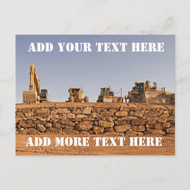 Construction Fordon Panorama Vykort (Framsida)