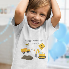 Construction Grattis på födelsedagen - Boy Namn oc T Shirt