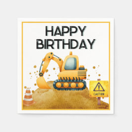 Construction Grattis på födelsedagen Cocktail Napk Pappersservett