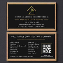 Construction & Handyman QR Code Wood