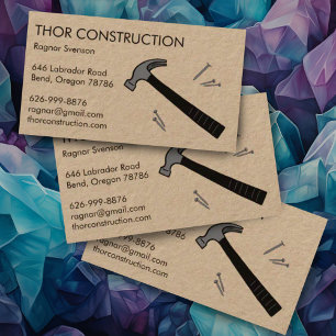 Construction Handyman remodel Hammer & Nagel Kraft Visitkort