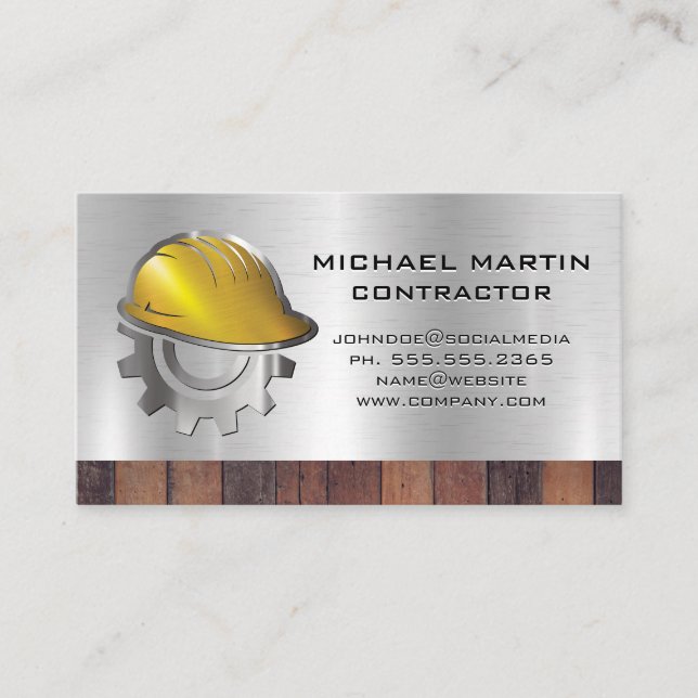 Construction Hardhat Visitkort (Framsida)