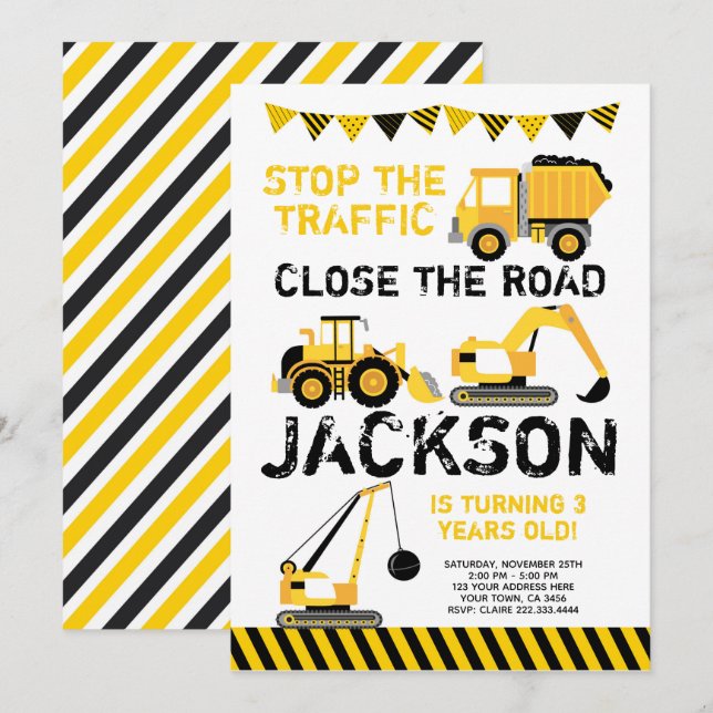 Construction Inbjudningar (Fram/baksida)