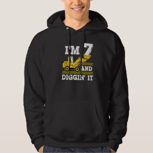Construction Lastbil 7:e Birthday Boy Excavator 7 Hoodie