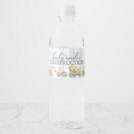 Construction Lastbil Baby Shower Birthday Vatten B Vattenflaskor Etikett