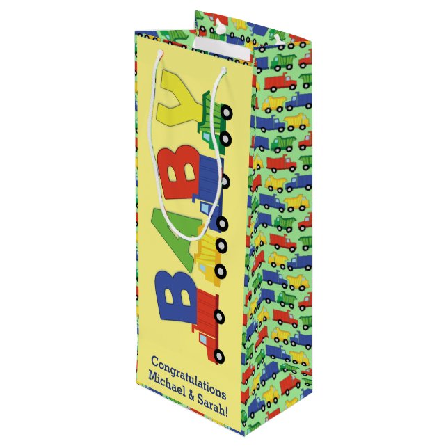 Construction Lastbil Baby Shower Boy (Baksidan Vinklad)